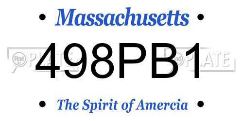 498PB1 Massachusetts License Plate