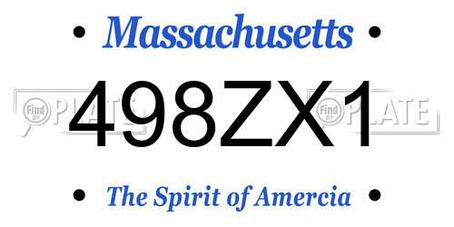 498ZX1 Massachusetts License Plate