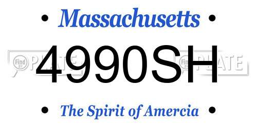 4990SH Massachusetts License Plate