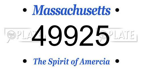 49925 Massachusetts License Plate