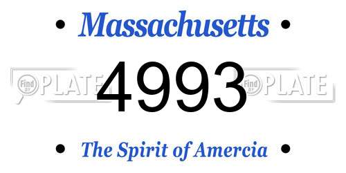 4993 Massachusetts License Plate