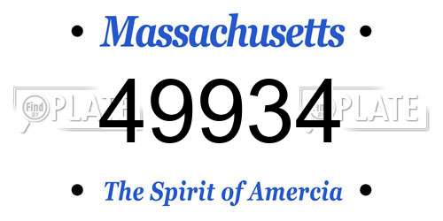 49934 Massachusetts License Plate