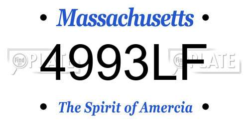 4993LF Massachusetts License Plate