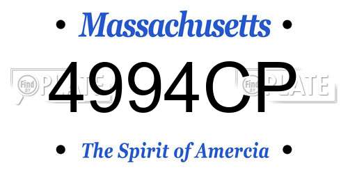 4994CP Massachusetts License Plate