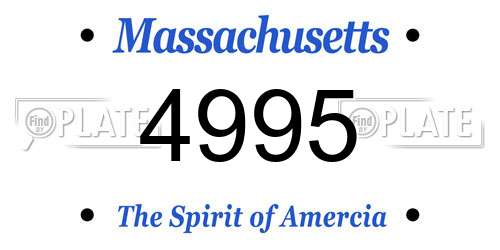 4995 Massachusetts License Plate