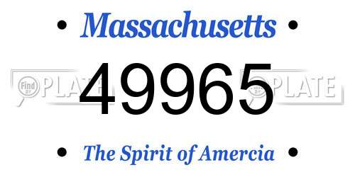 49965 Massachusetts License Plate