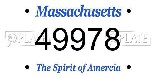49978 Massachusetts License Plate