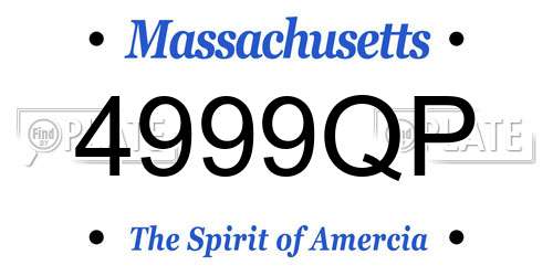 4999QP Massachusetts License Plate