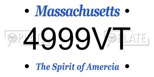 4999VT Massachusetts License Plate