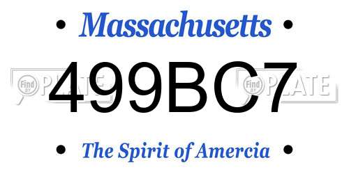 499BC7 Massachusetts License Plate