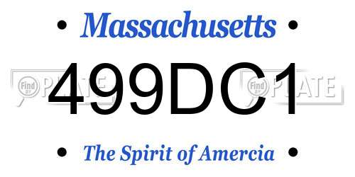 499DC1 Massachusetts License Plate