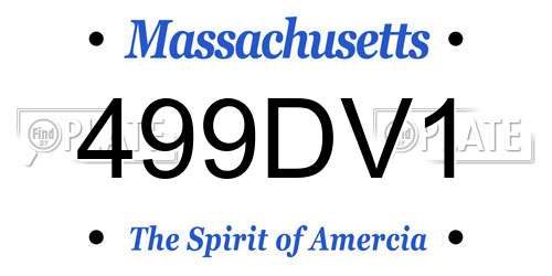 499DV1 Massachusetts License Plate