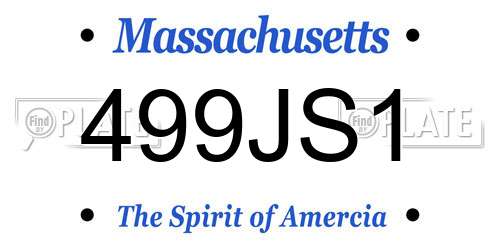 499JS1 Massachusetts License Plate