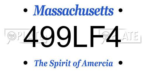 499LF4 Massachusetts License Plate