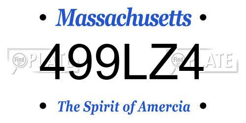499LZ4 Massachusetts License Plate