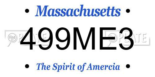 499ME3 Massachusetts License Plate