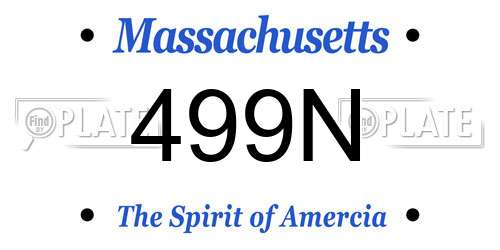 499N Massachusetts License Plate