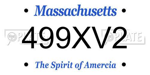 499XV2 Massachusetts License Plate