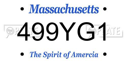 499YG1 Massachusetts License Plate