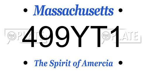 499YT1 Massachusetts License Plate
