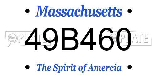 49B460 Massachusetts License Plate