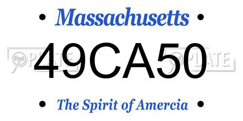 49CA50 Massachusetts License Plate
