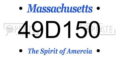 49D150 Massachusetts License Plate