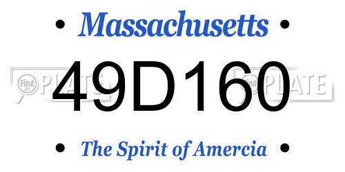 49D160 Massachusetts License Plate