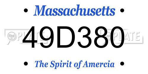 49D380 Massachusetts License Plate