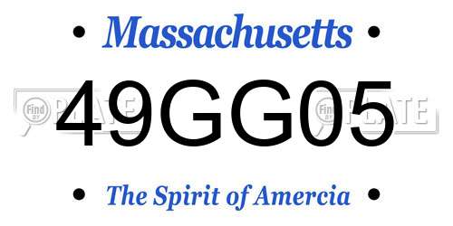 49GG05 Massachusetts License Plate