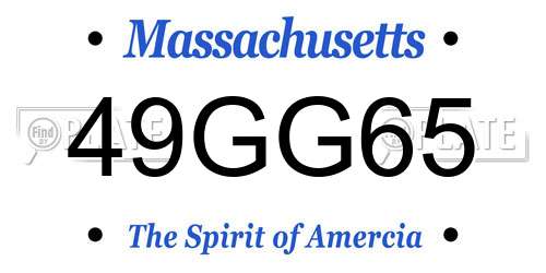 49GG65 Massachusetts License Plate