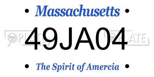 49JA04 Massachusetts License Plate