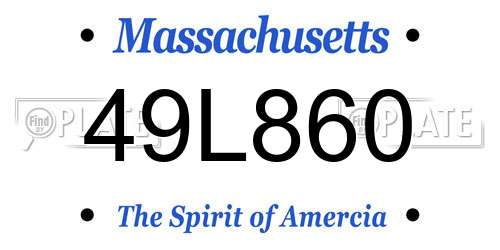 49L860 Massachusetts License Plate