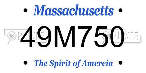 49M750 Massachusetts License Plate