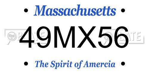 49MX56 Massachusetts License Plate