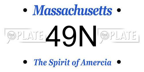 49N Massachusetts License Plate