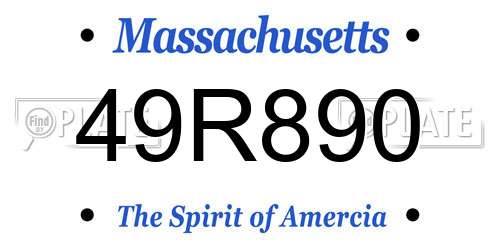 49R890 Massachusetts License Plate