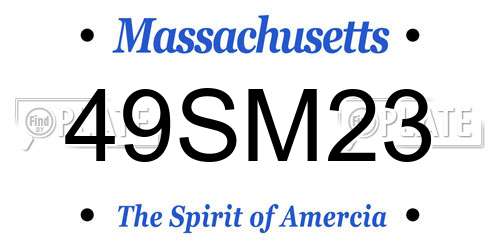 49SM23 Massachusetts License Plate