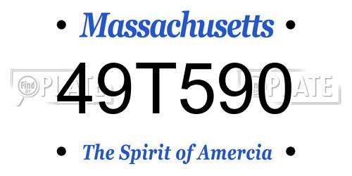49T590 Massachusetts License Plate