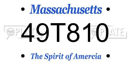 49T810 Massachusetts License Plate