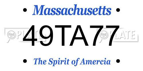 49TA77 Massachusetts License Plate