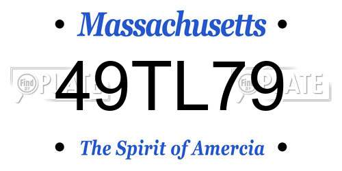 49TL79 Massachusetts License Plate