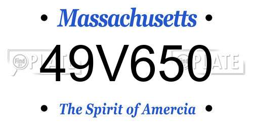 49V650 Massachusetts License Plate