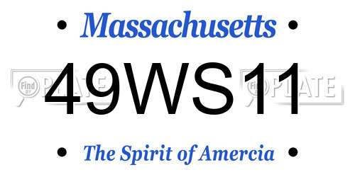49WS11 Massachusetts License Plate