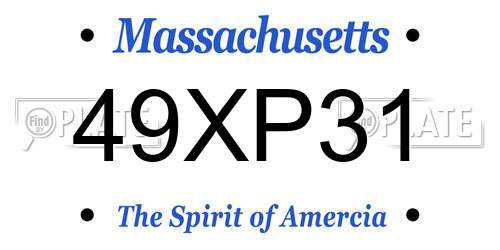 49XP31 Massachusetts License Plate