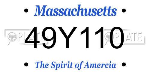 49Y110 Massachusetts License Plate