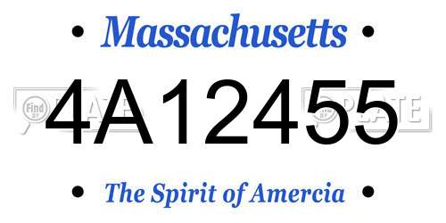 4A12455 Massachusetts License Plate
