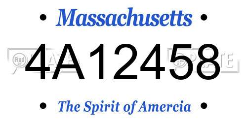 4A12458 Massachusetts License Plate