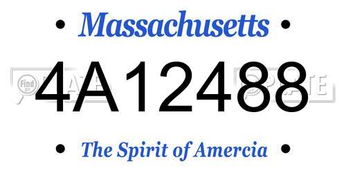 4A12488 Massachusetts License Plate