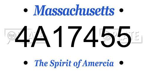 4A17455 Massachusetts License Plate